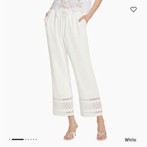 Generation Love White Rosa Lace Trimmed Straight Pants NWT